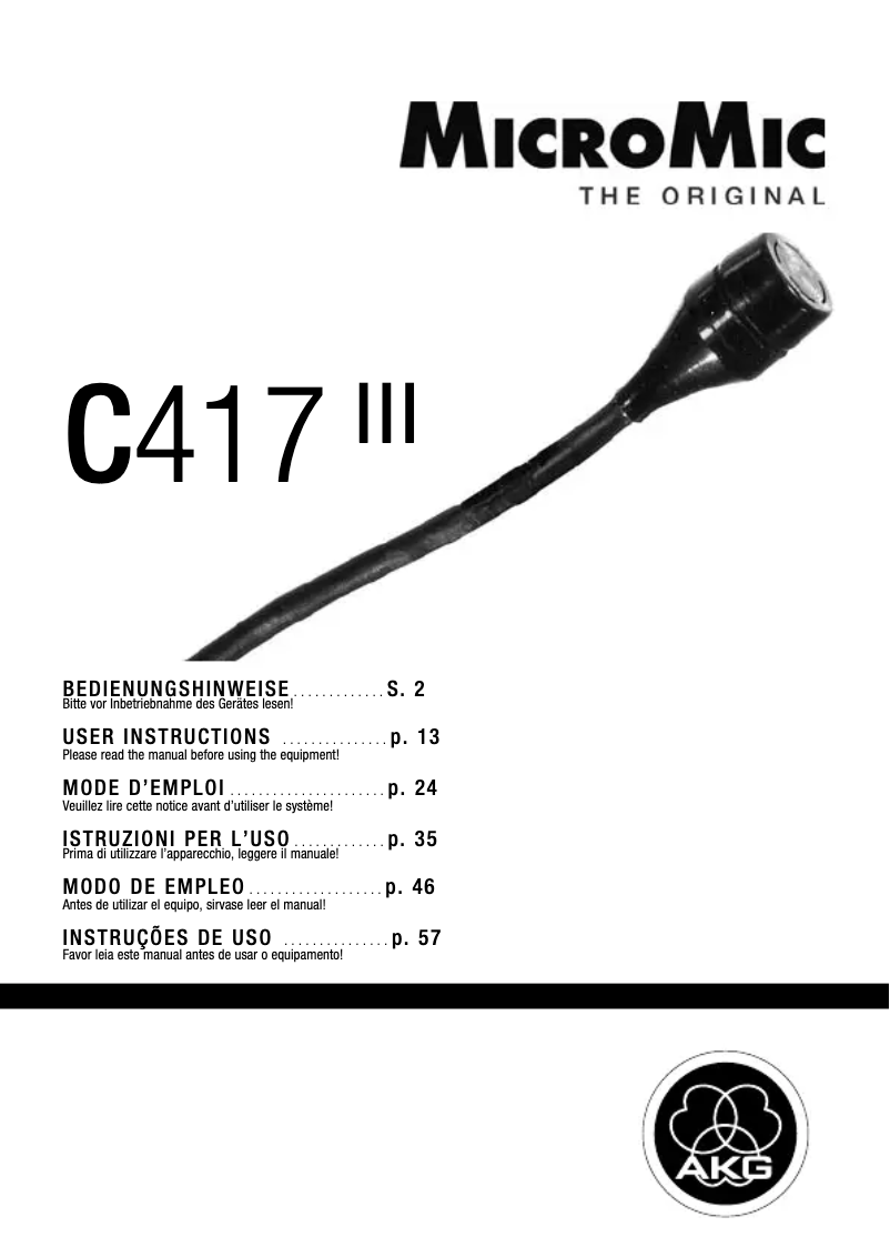 First page image of the manual for C417
