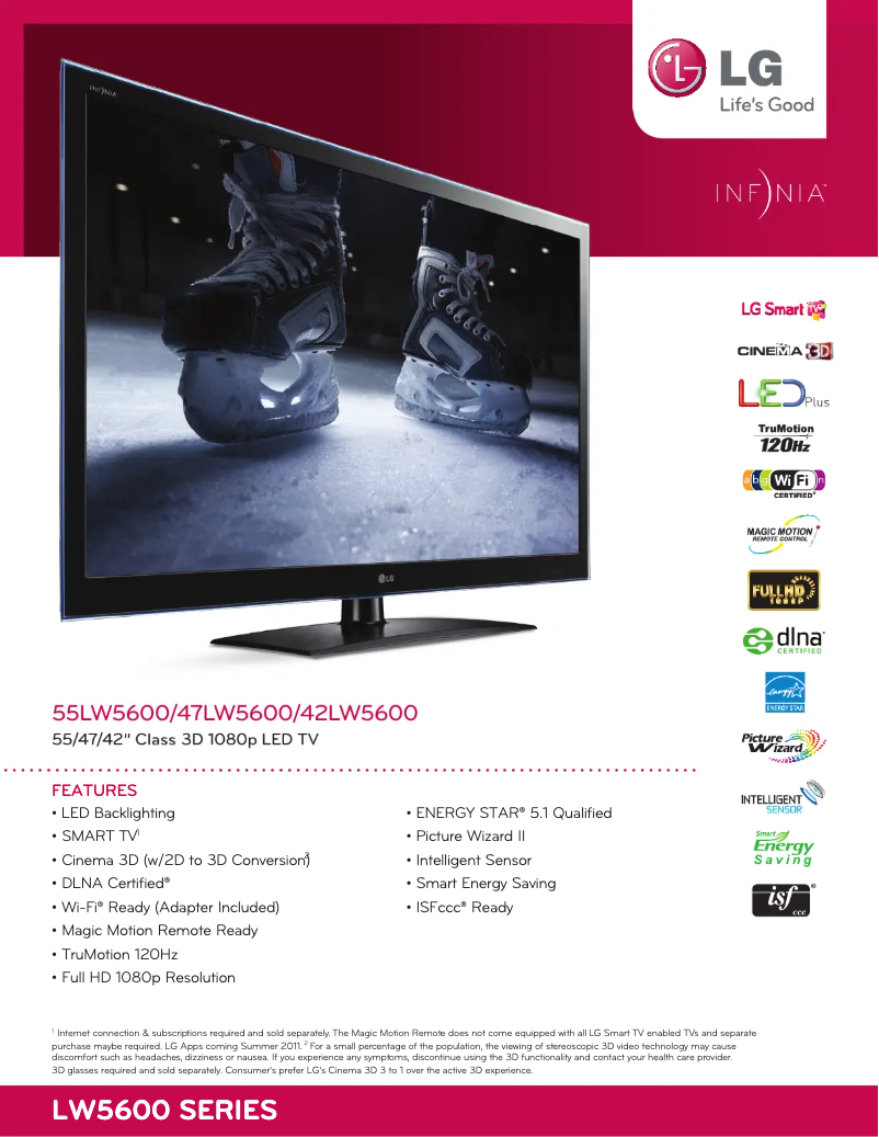 First page image of the manual for 55LW5600