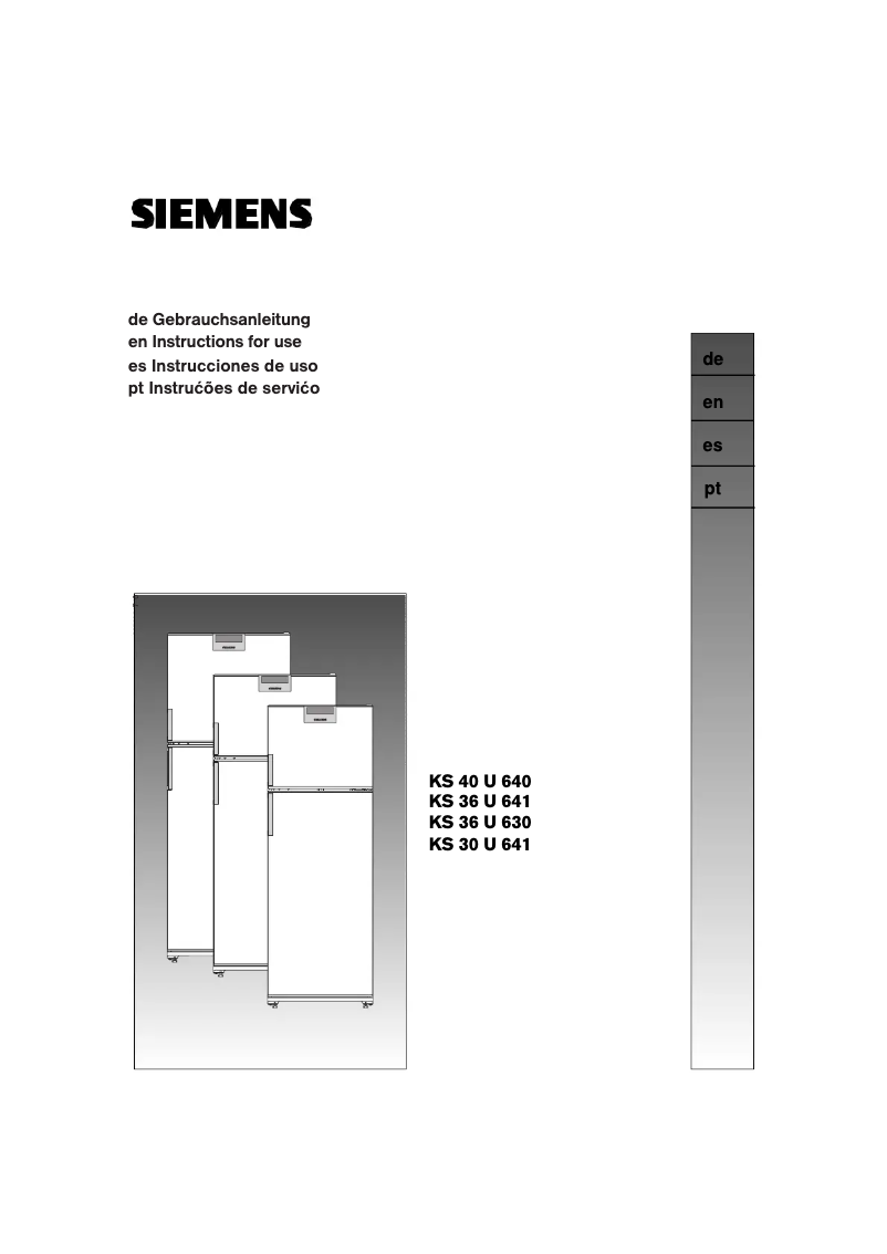 Page 1 of the manual User Manual Siemens KS40U640