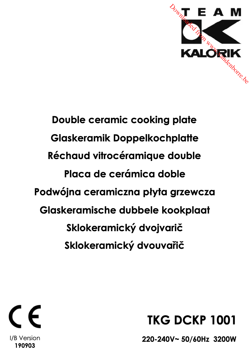 Page 1 of the manual User Manual Kalorik TKG DCKP 1001