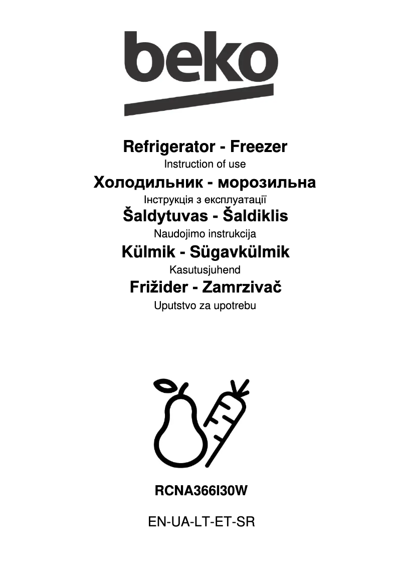 First page image of the manual for RCNA366I30W