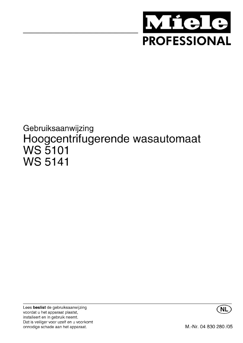 First page image of the manual for WS 5141