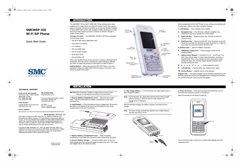 Page 1 of the manual User Manual SMC WSP-100