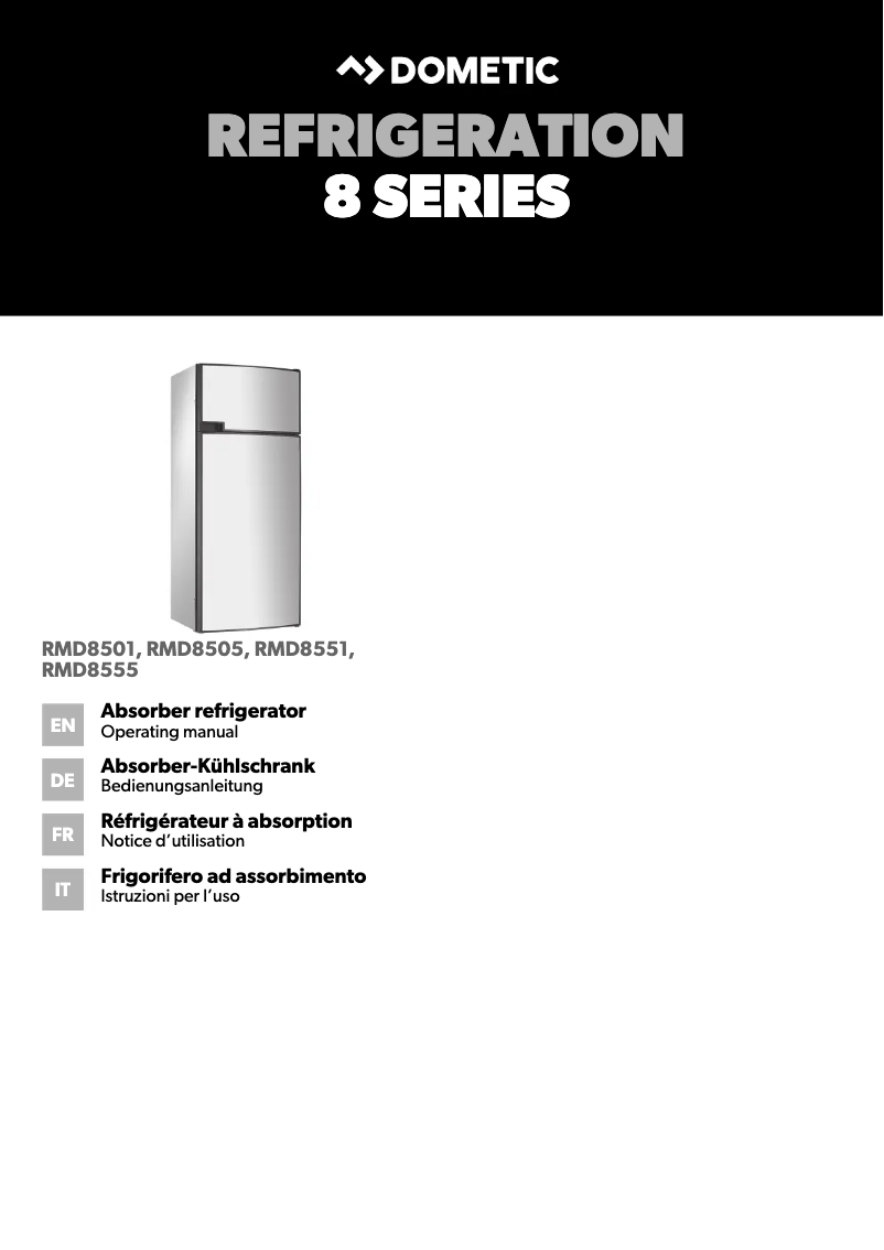 Page 1 de la notice Manuel utilisateur Dometic RMD 8551
