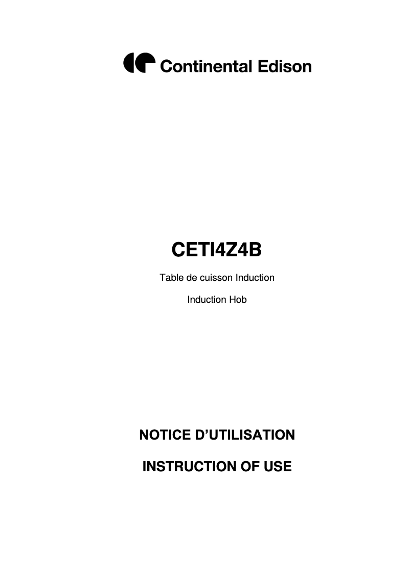 First page image of the manual for CETI4Z4B