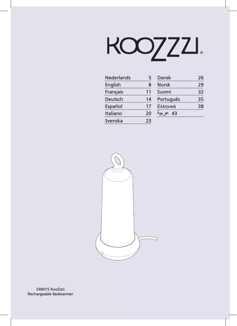 First page image of the manual for KooZzzi