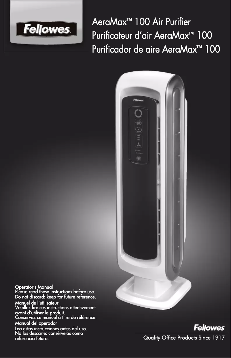 Page 1 of the manual User Manual Fellowes AeraMax 100