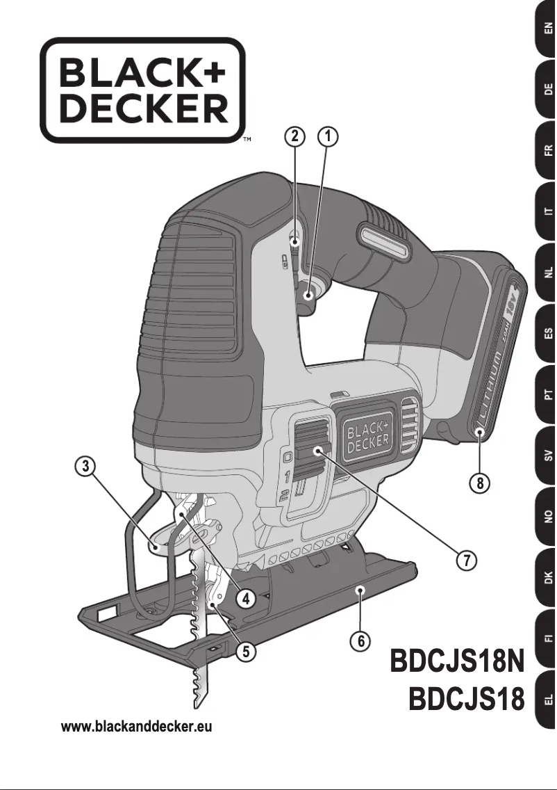 Page 1 of the manual User Manual Black & Decker BDCJS18