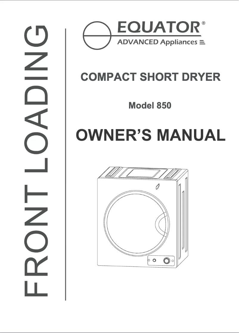 Page 1 of the manual User Manual Equator ED 850