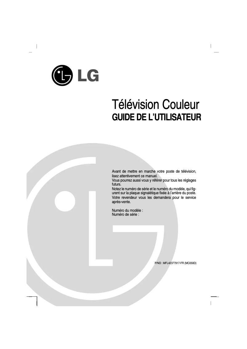 Page 1 of the manual User Manual LG 15FG5AB