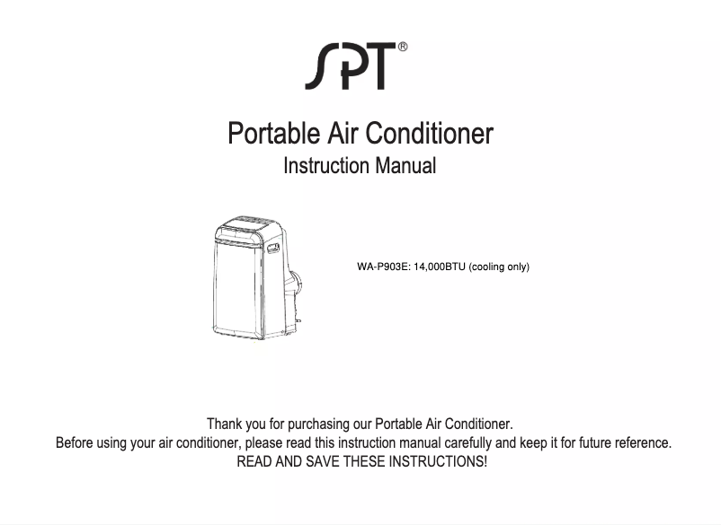 First page image of the manual for WA-P903E