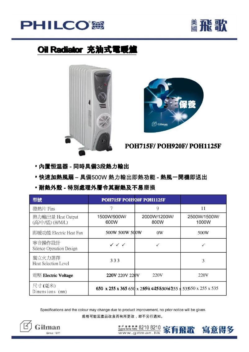 First page image of the manual for POH715F