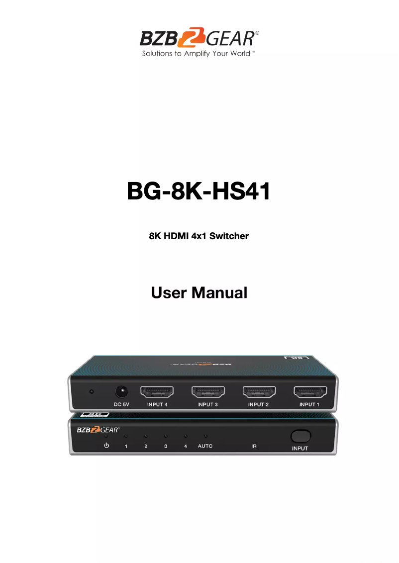 Page 1 de la notice Manuel utilisateur BZBGear BG-8K-HS41