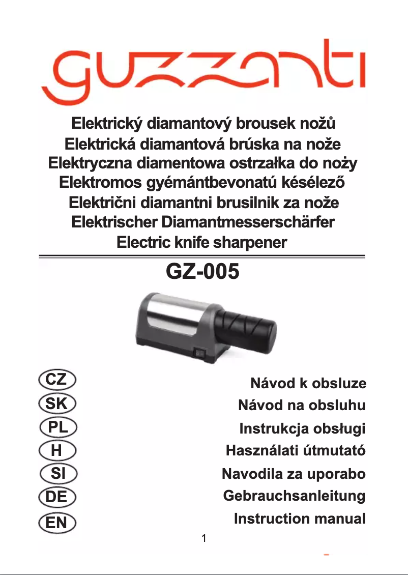 Page 1 of the manual User Manual Guzzanti GZ-005