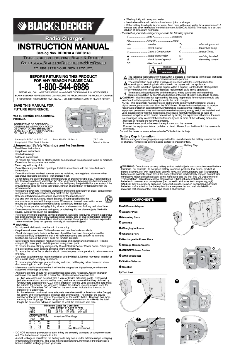 Page 1 of the manual User Manual Black & Decker BDRC140