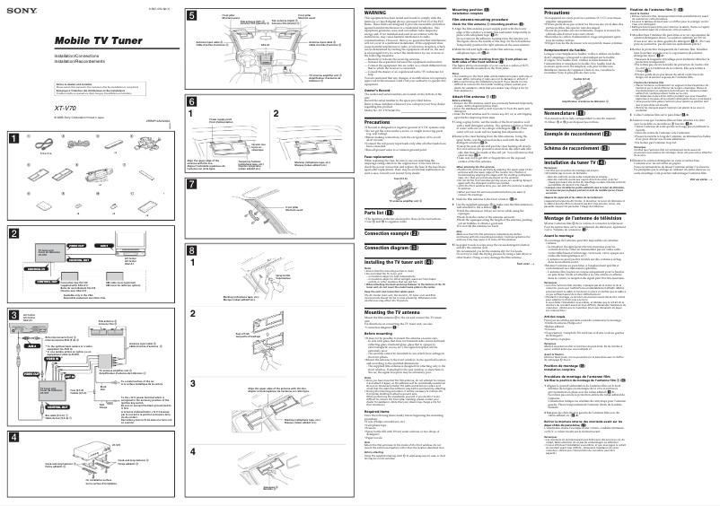 First page image of the manual for XT-V70