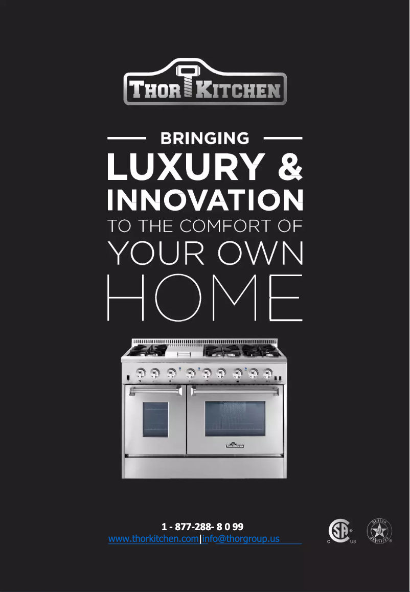 Page 1 of the manual Technical Sheet Thor HRF3601F