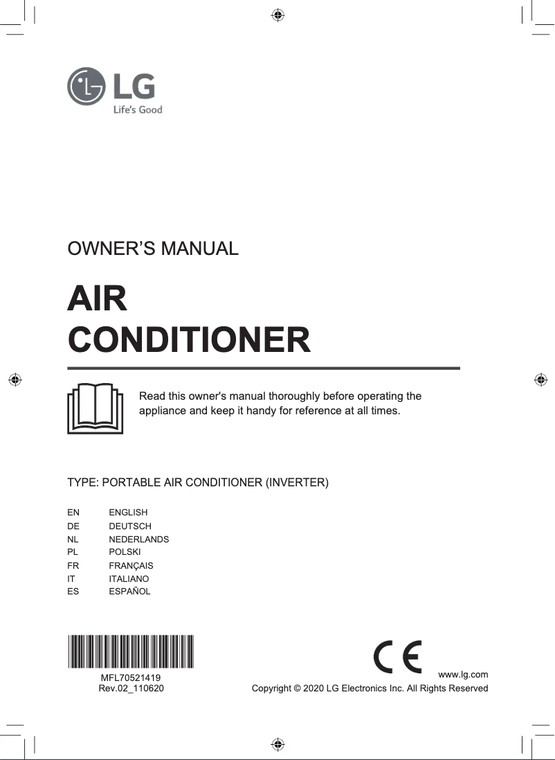 First page image of the manual for PA11WS