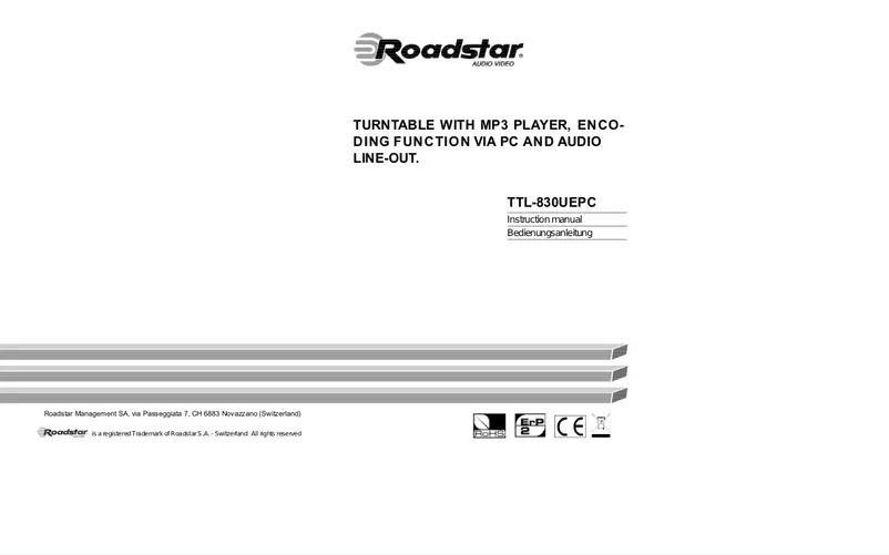 Page 1 de la notice Manuel utilisateur Roadstar TTL-830UEPC