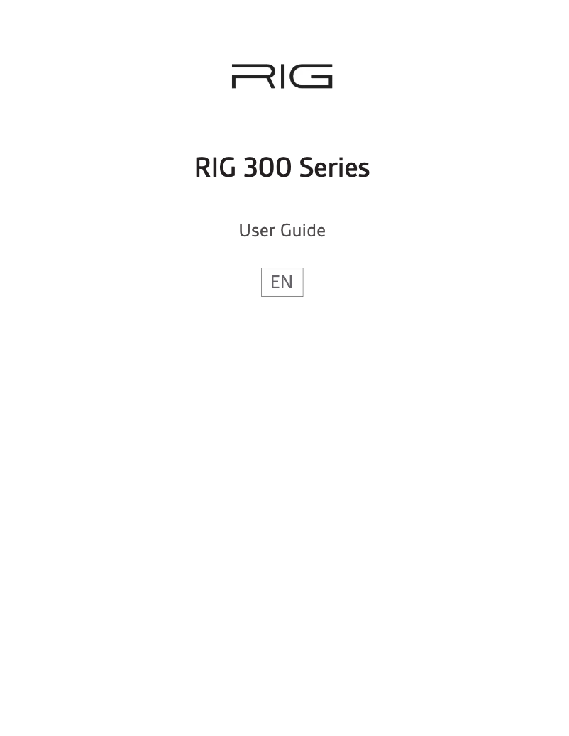 Page 1 of the manual User Manual NACON RIG 300