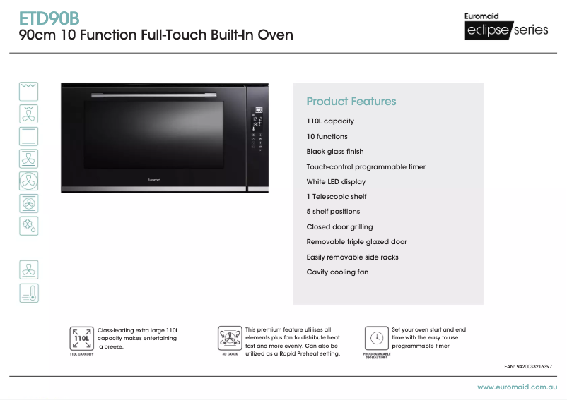 First page image of the manual for ETD90B