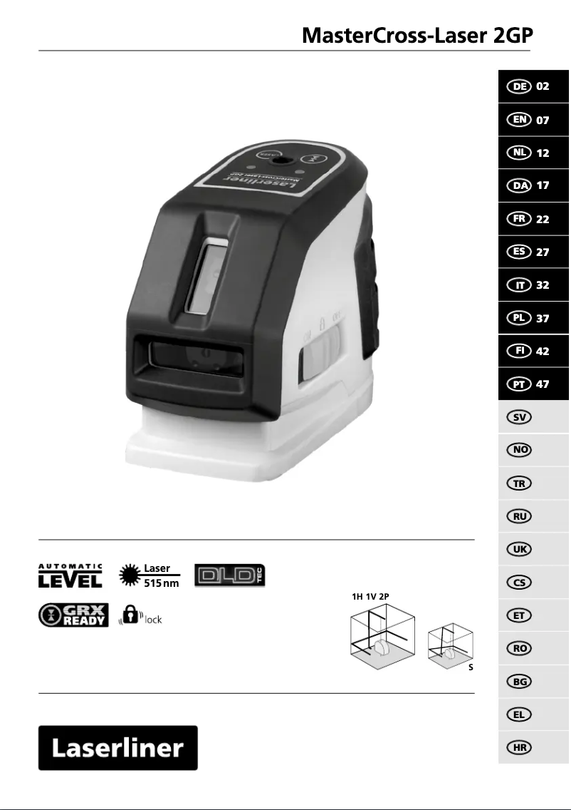 First page image of the manual for MasterCross-Laser 2GP