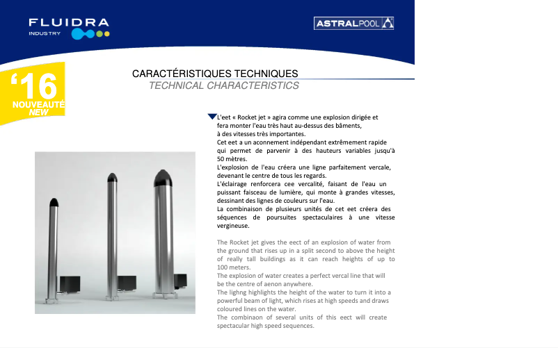 First page image of the manual for Rocket Jet