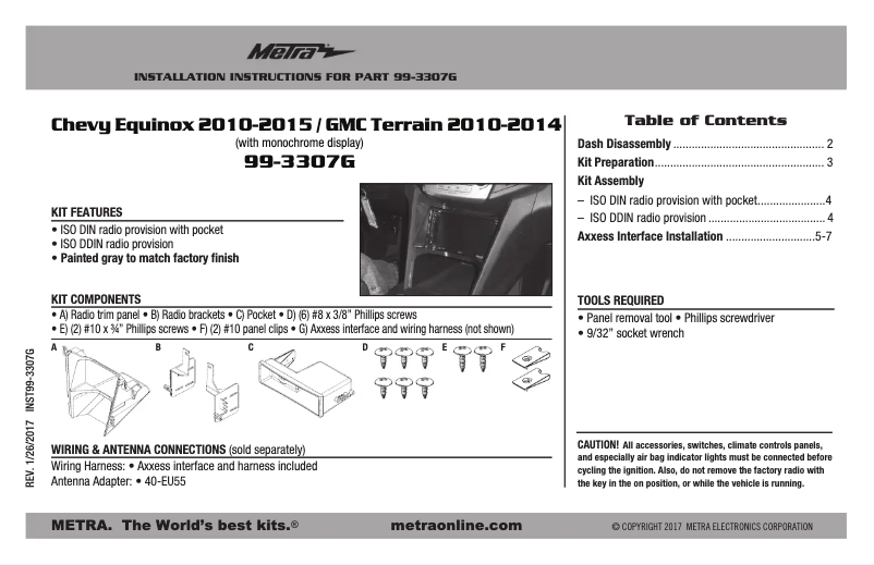 First page image of the manual for 99-3307G