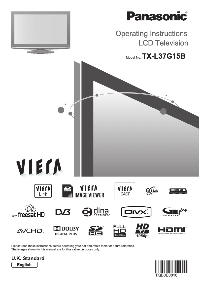 Page 1 of the manual User Manual Panasonic Viera TX-L37G15B