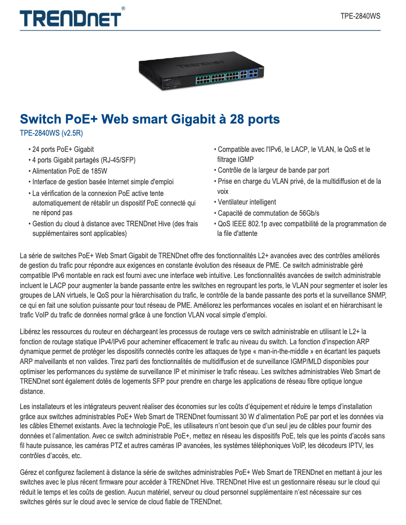 First page image of the manual for TPE-2840WS