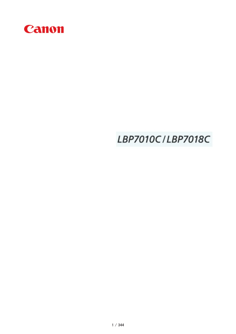 Page 1 of the manual User Manual Canon i-Sensys LBP7018C