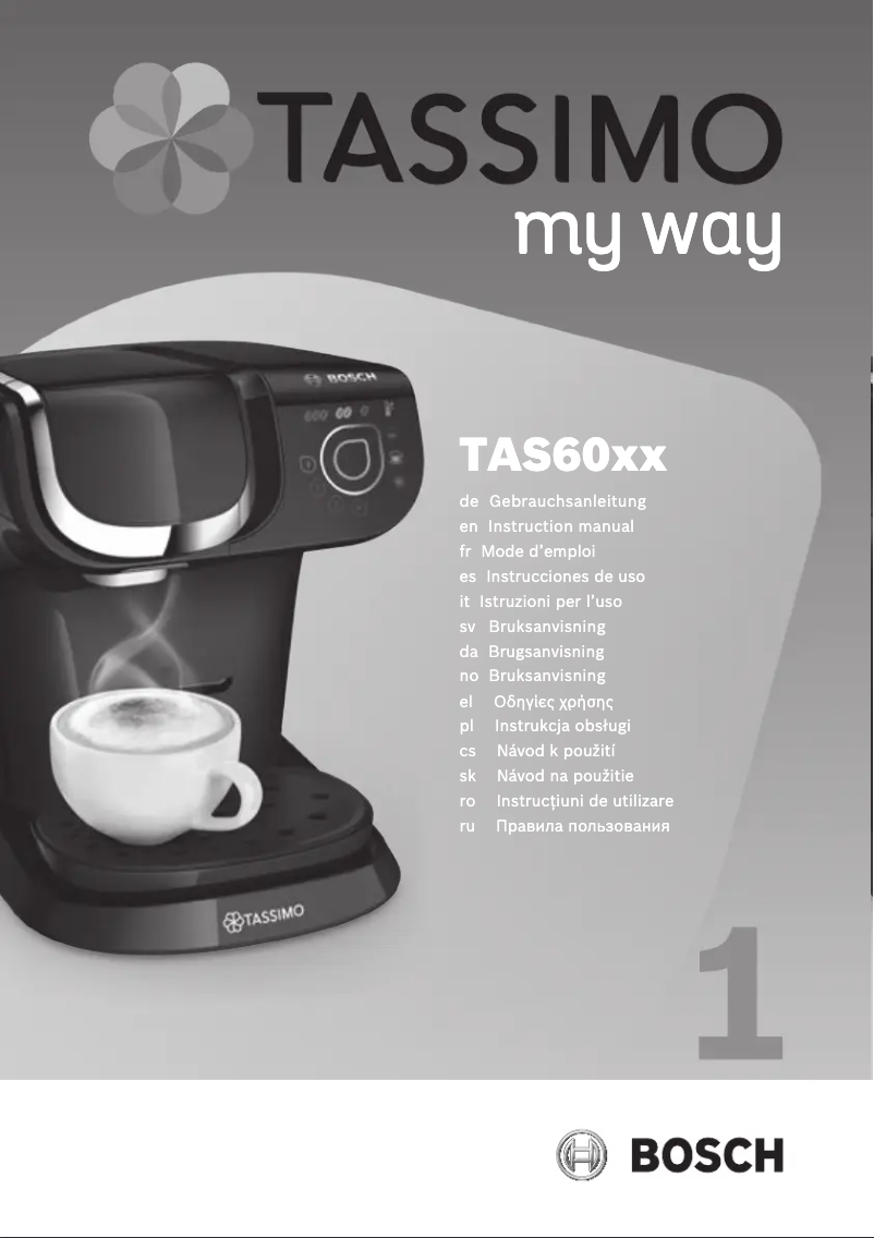 First page image of the manual for Tassimo My Way TAS6004