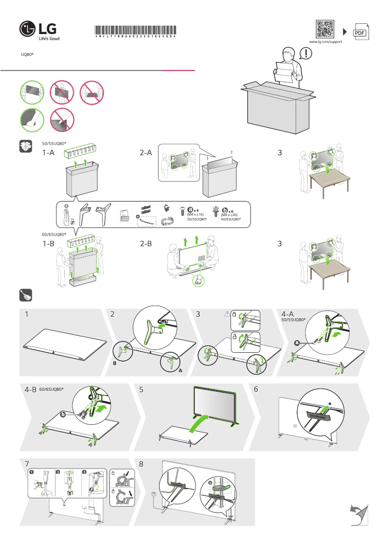 First page image of the manual for 50UQ80006LB