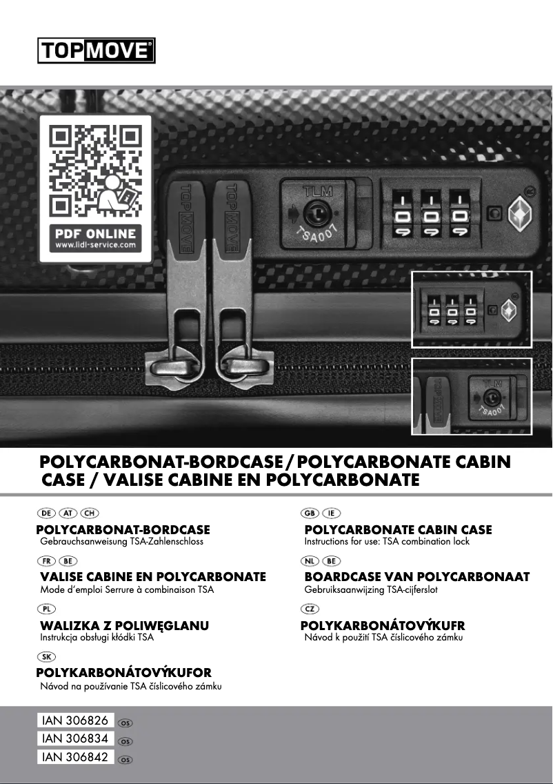 Page 1 of the manual User Manual Topmove TSA 007