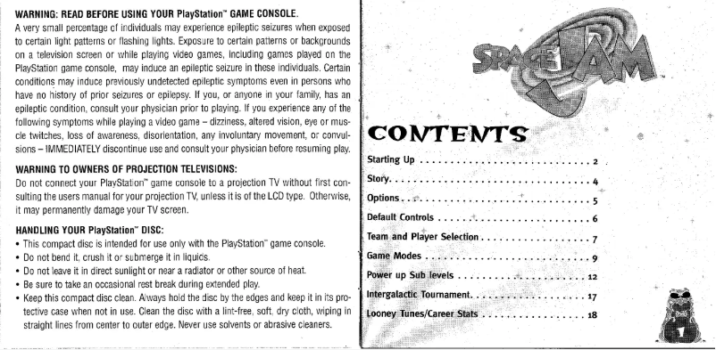 Page 1 de la notice Manuel utilisateur Sony Space Jam