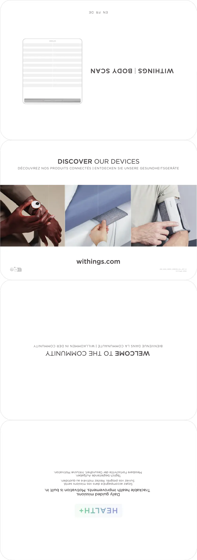 First page image of the manual for Body Scan