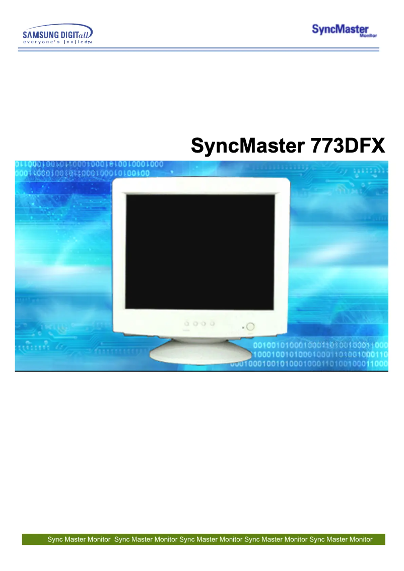 Page 1 of the manual User Manual Samsung SyncMaster 773DFX