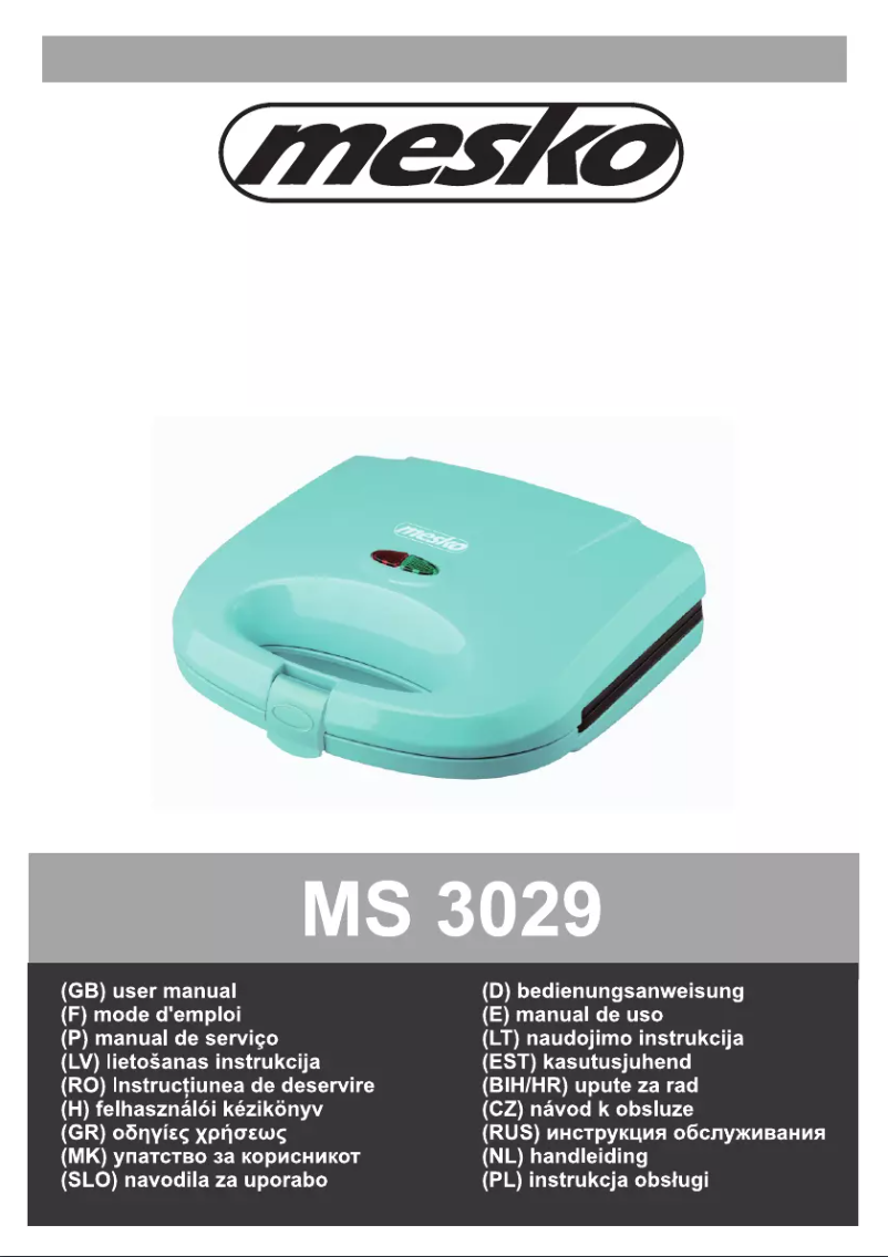 First page image of the manual for MS 3029