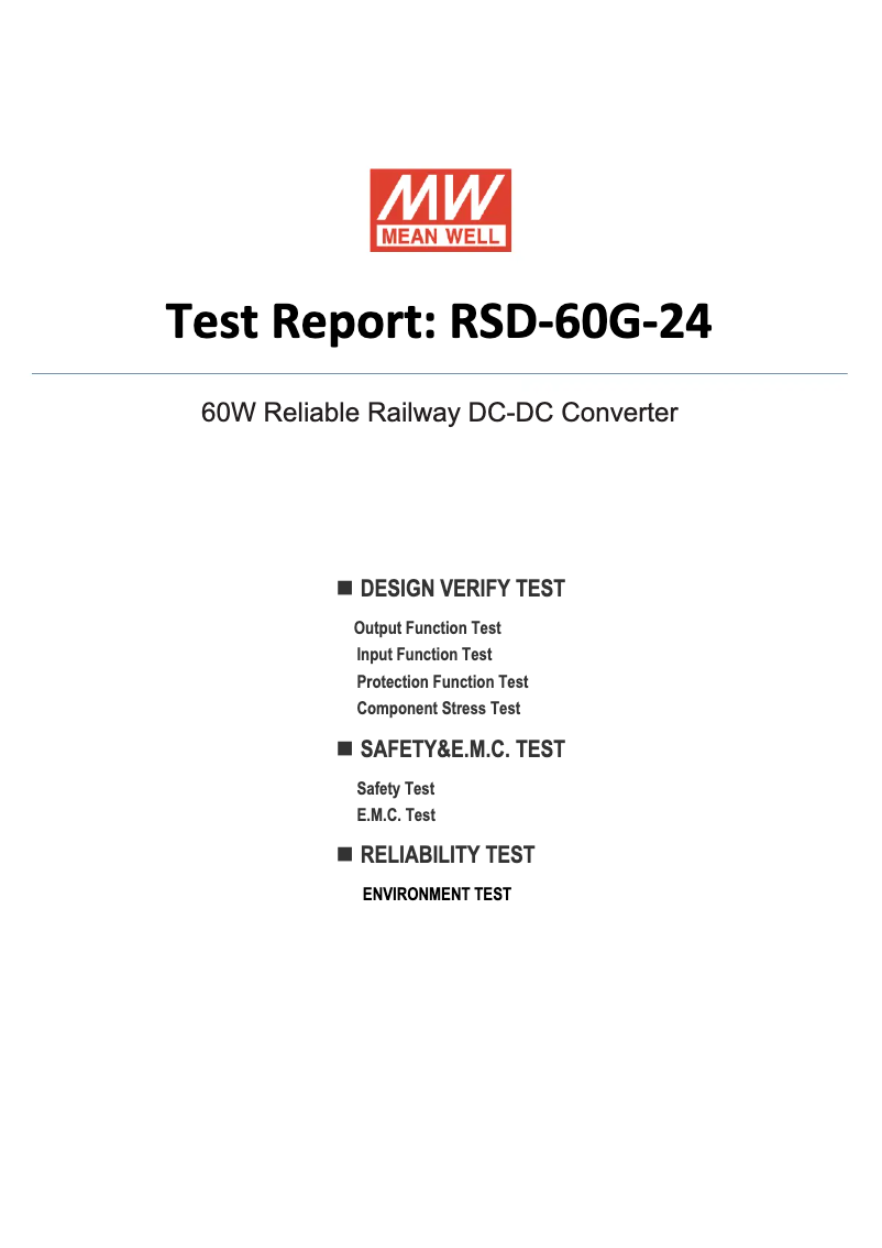 Page 1 of the manual Technical Sheet Mean Well RSD-60G-24