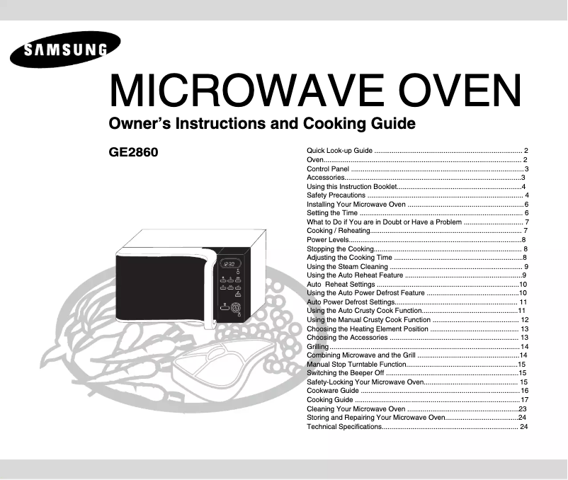 Page 1 of the manual User Manual Samsung GE2860