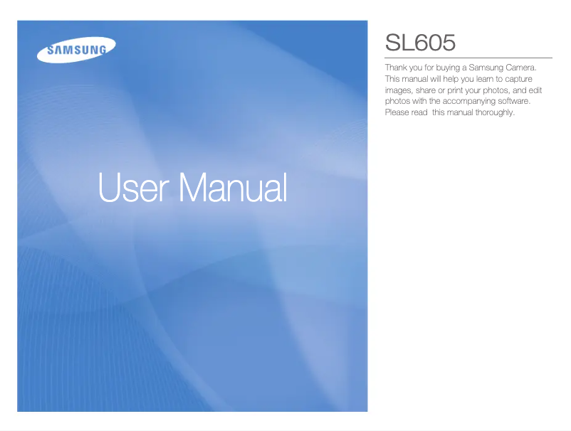 First page image of the manual for SL605