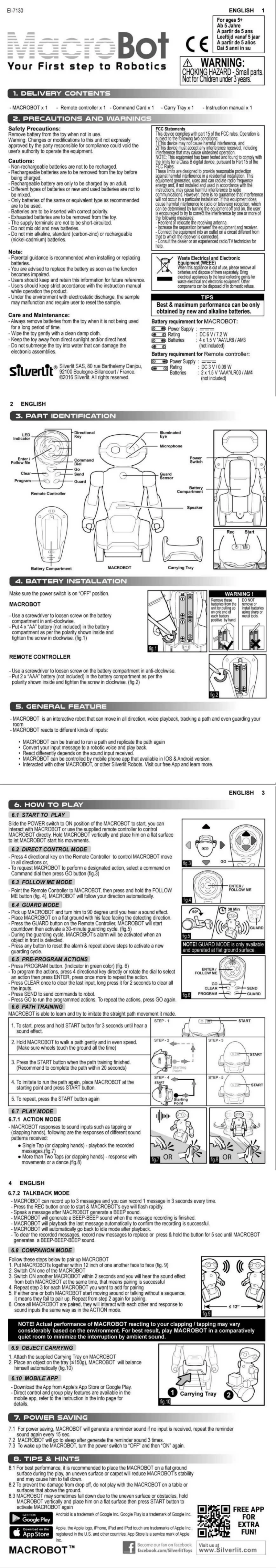 First page image of the manual for MacroBot