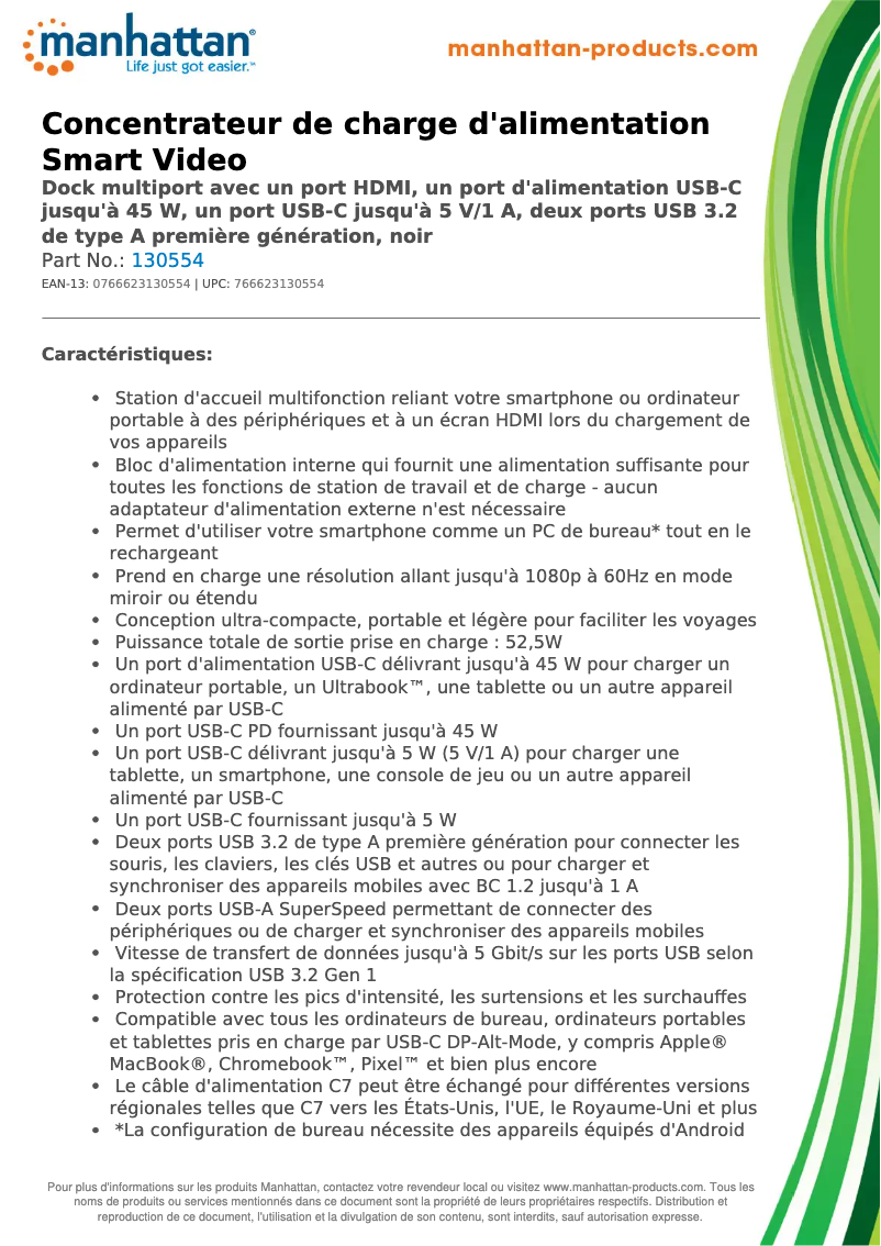 First page image of the manual for 130554