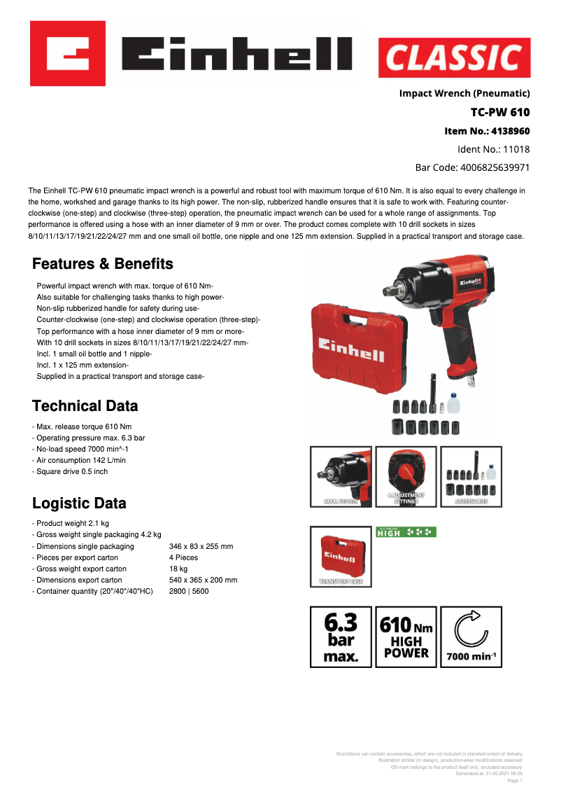 First page image of the manual for TC-PW 610 Compact