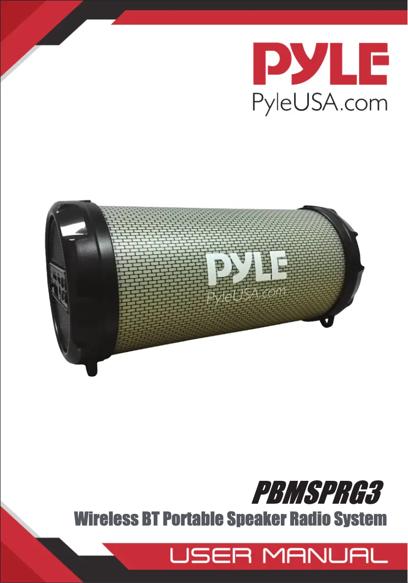 Page 1 of the manual User Manual Pyle PBMSPRG3