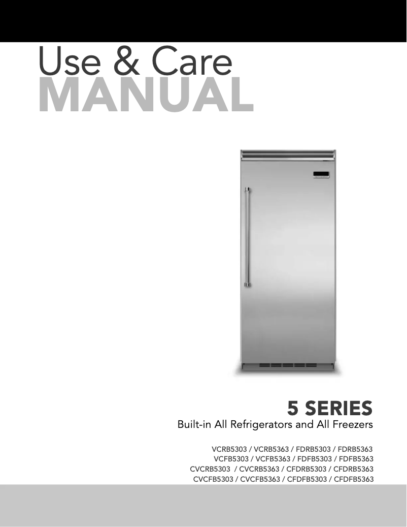 Page 1 of the manual Use and Maintenance Manual Viking FDRB5363L