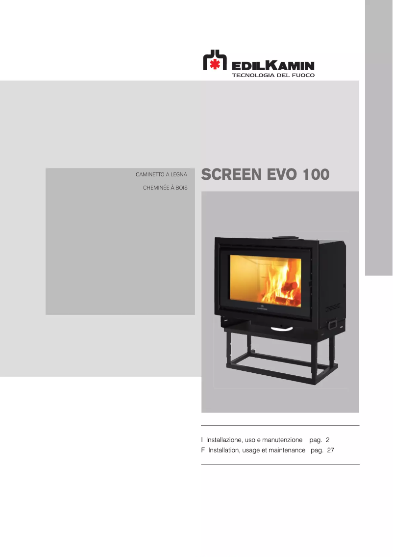 First page image of the manual for SCREEN EVO 100