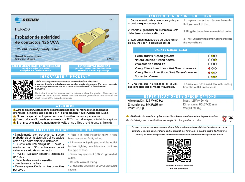 Page 1 of the manual User Manual Steren HER-258