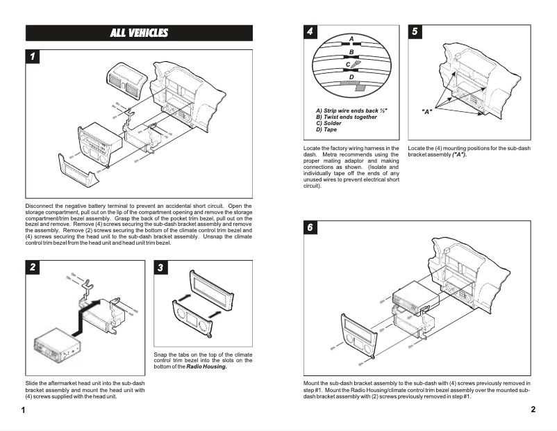 Page 1 de la notice Guide d'installation Metra 99-7414