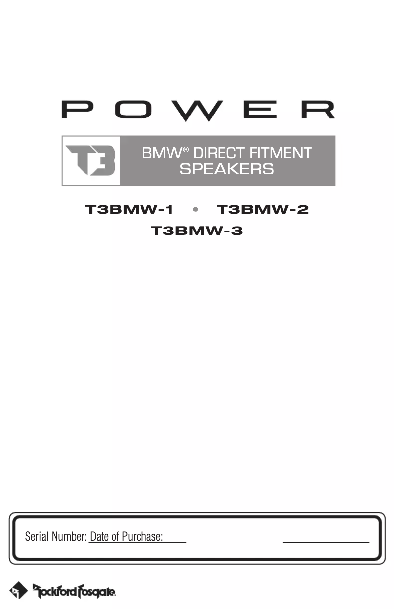 Page 1 de la notice Manuel utilisateur Rockford Fosgate Power T3-BMW3